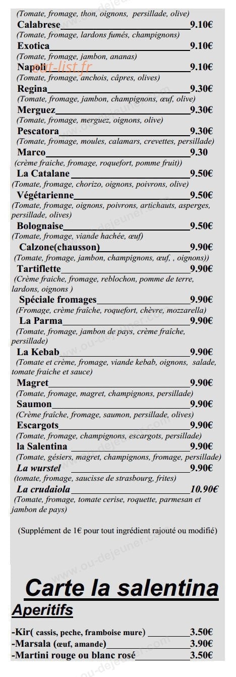 La Salentina — carte page 3