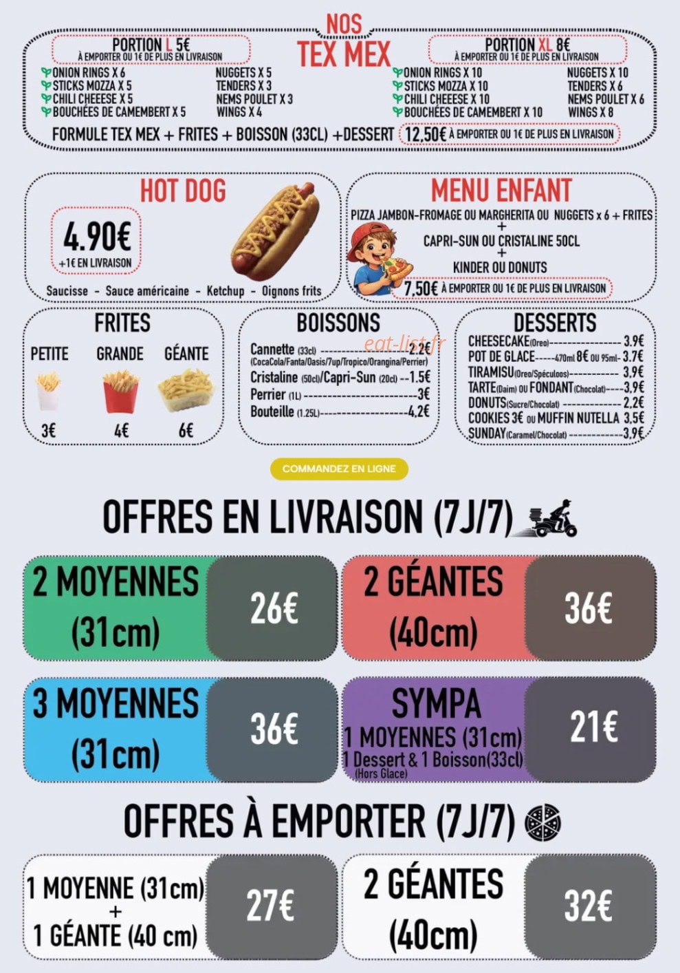 Aïdi Pizza — carte page 4