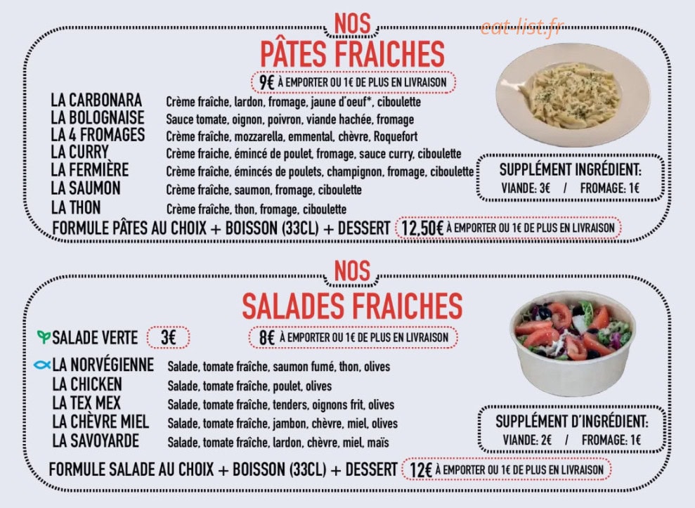 Aïdi Pizza — carte page 2