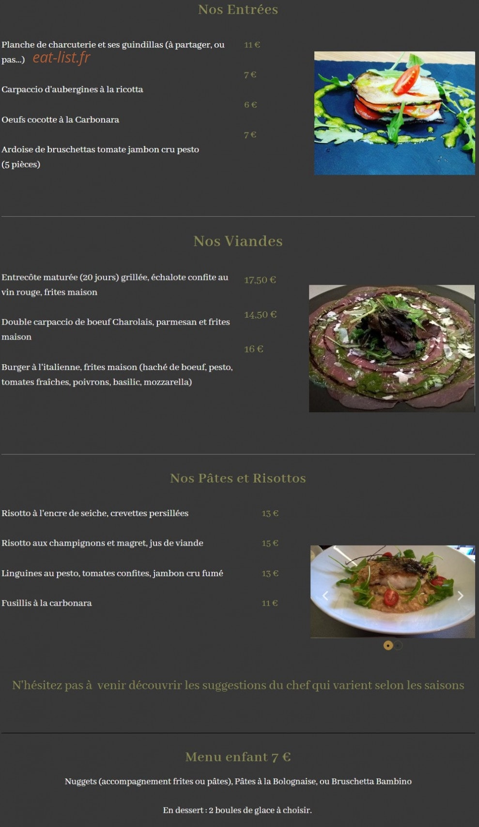 Le Pesto — carte page 1