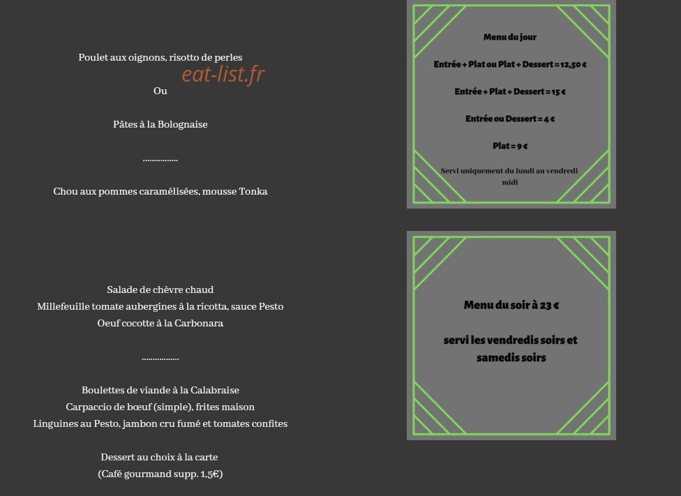 Le Pesto — carte page 2