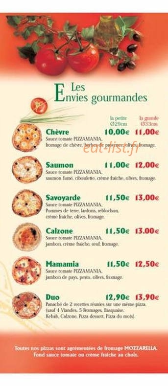 Pizza'Mania — carte page 3