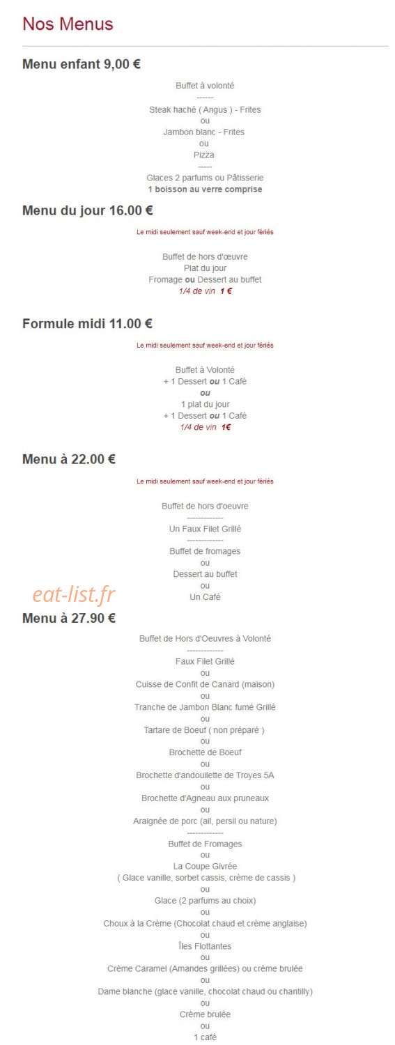 Auberge Des Grands Vins — carte page 3