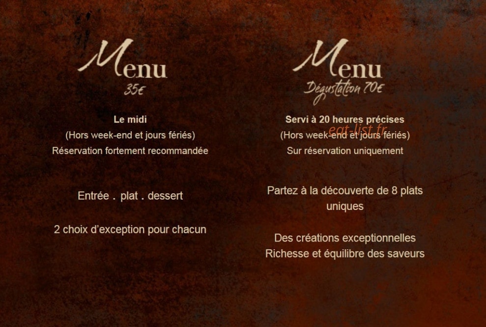 Nomade Restaurant — carte page 1