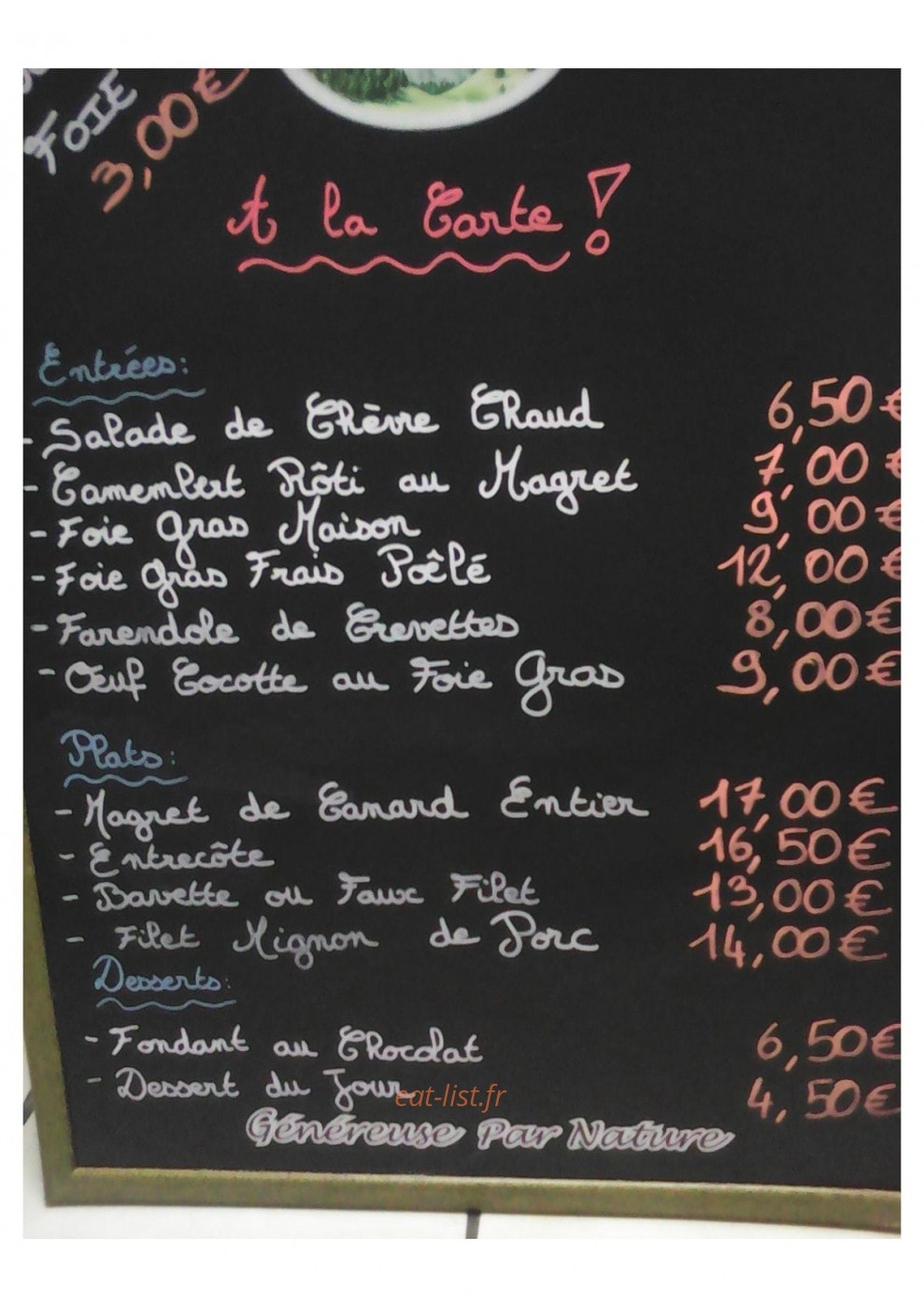 Le petit verdot — carte page 1