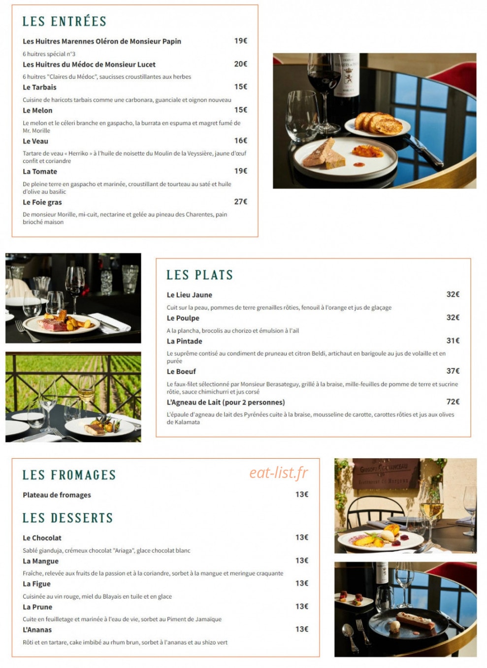 Au Marquis de Terme — carte page 1