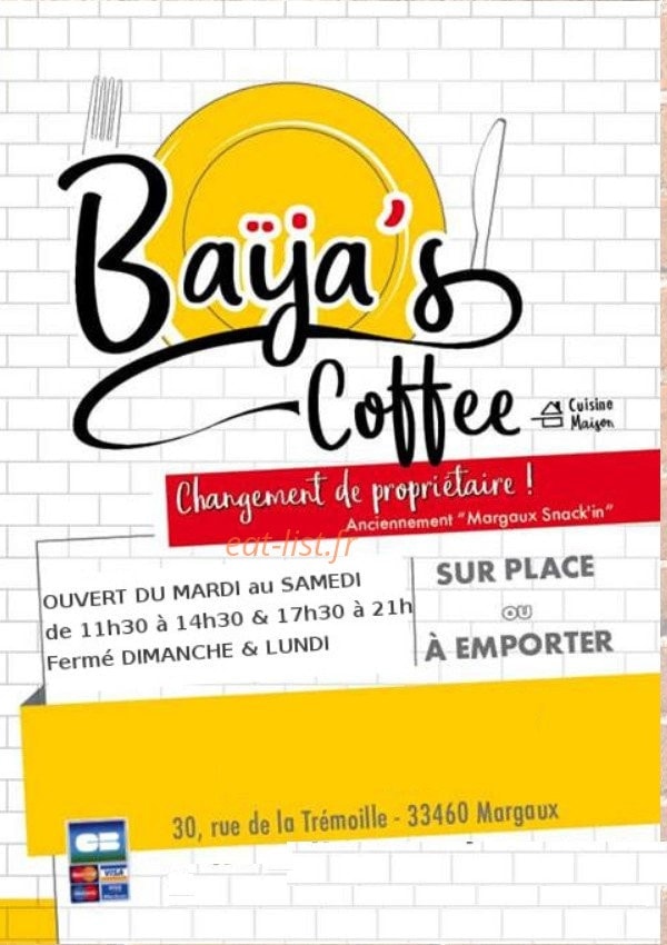 Baija's coffee — carte page 1