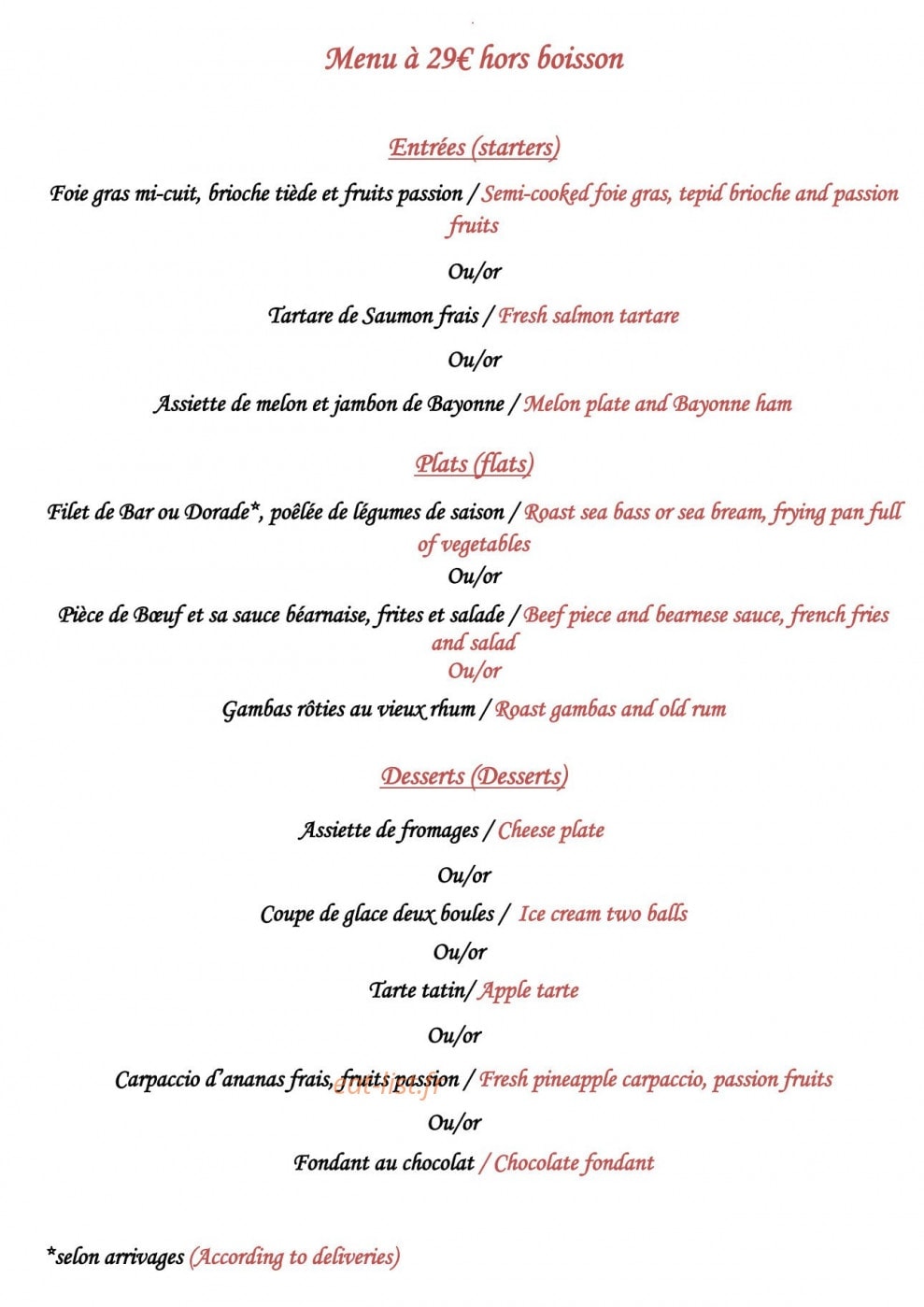 Le Pavillon de Margaux — carte page 3
