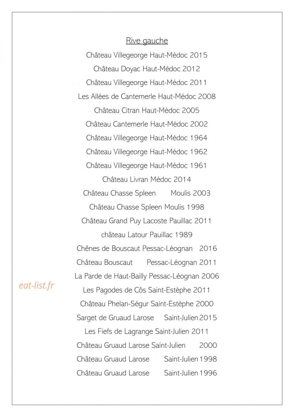 Le wine Bar — carte page 9