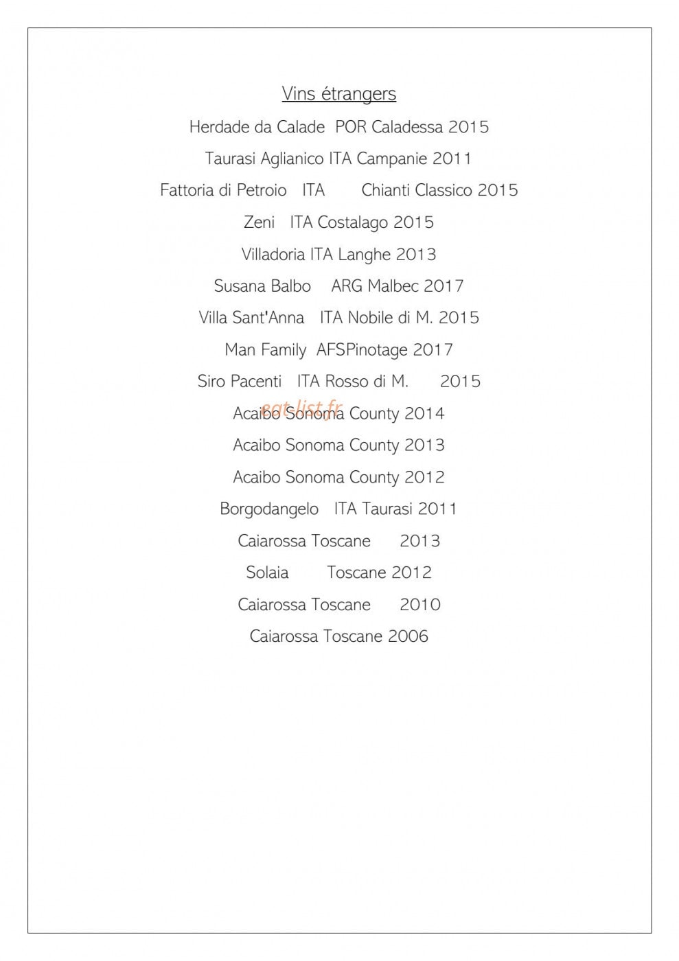 Le wine Bar — carte page 11