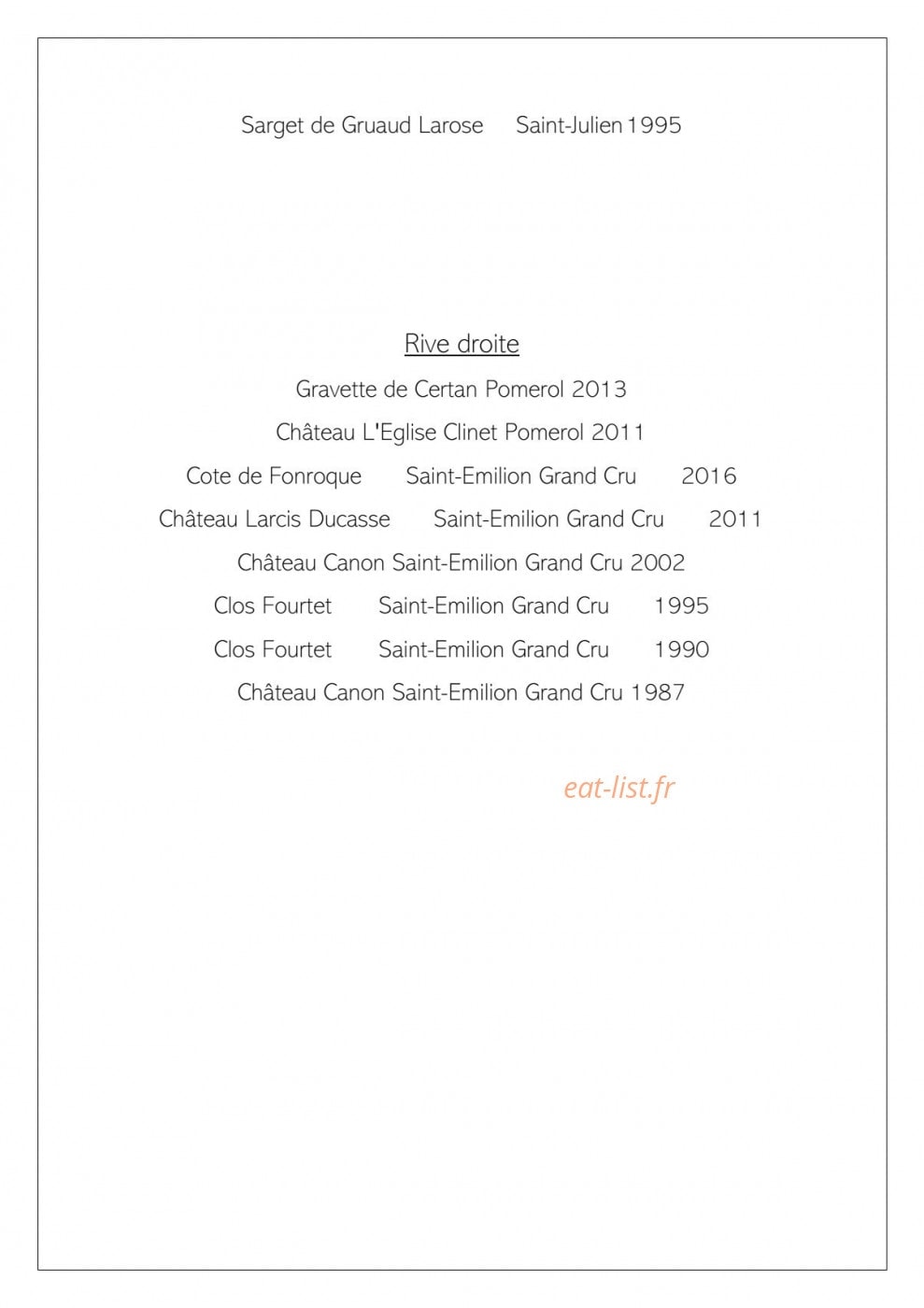 Le wine Bar — carte page 10