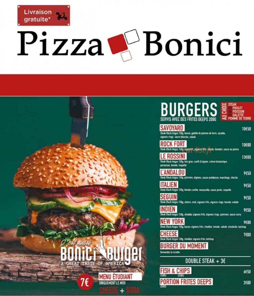 Pizza Bonici — carte page 2