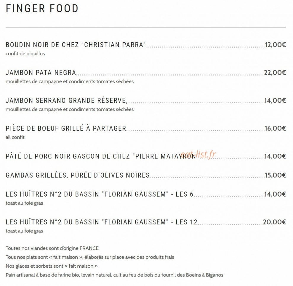 Bistro'50 — carte page 4