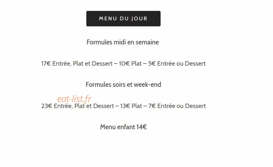 Bistro'50 — carte page 1