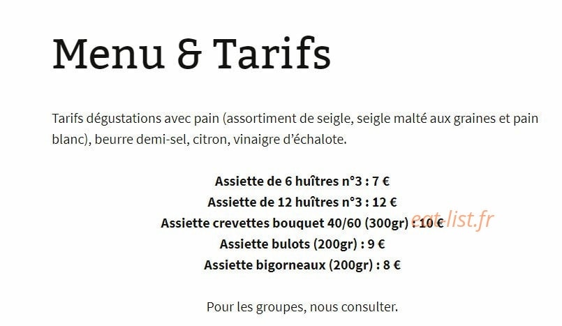 Carte et menu de Dégustation by Cayouckette à Gujan Mestras — Menu et tarifs