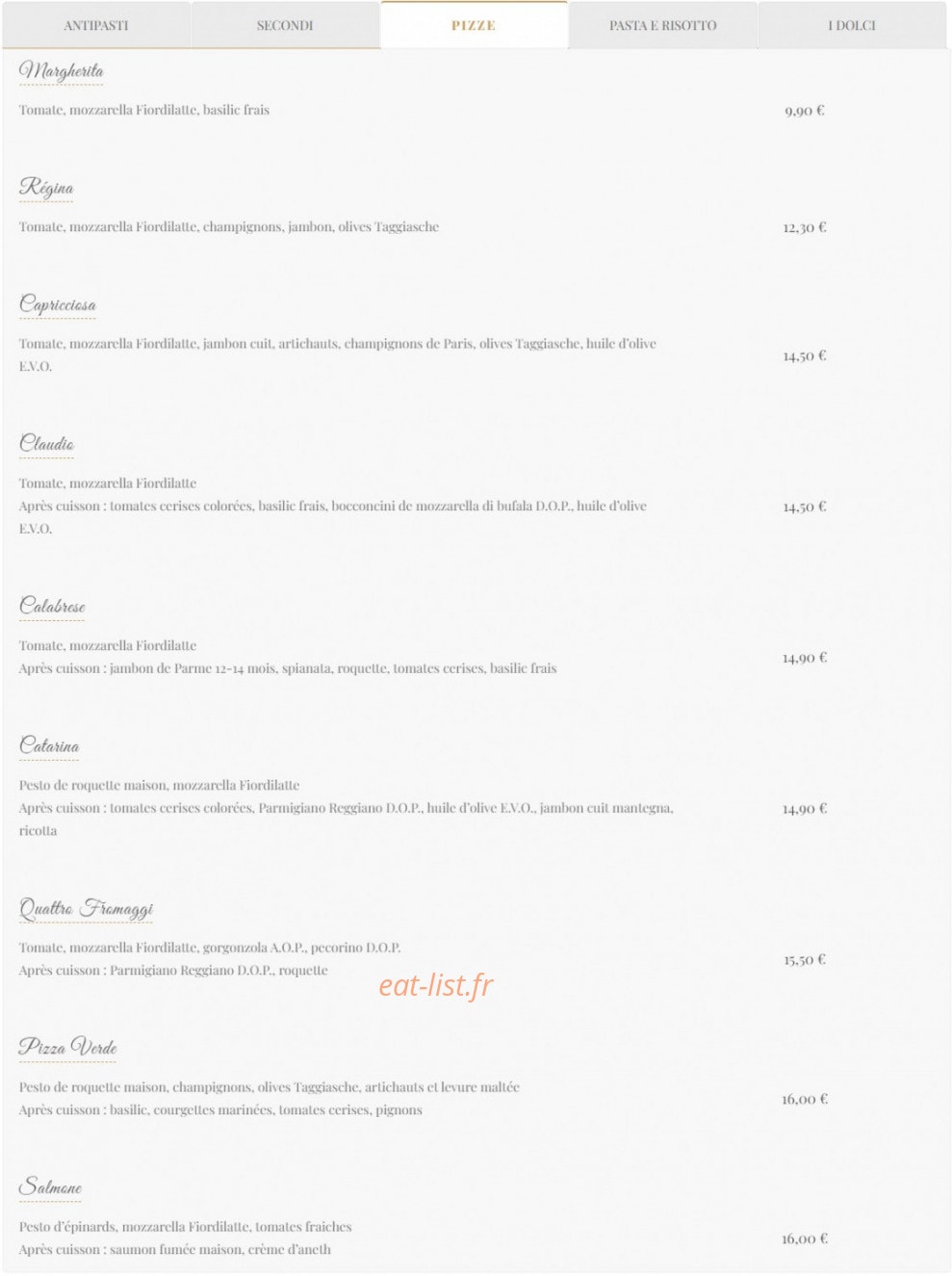 L’Osteria — carte page 3