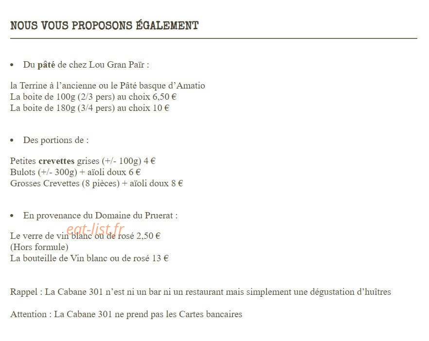 La Cabane 301 — carte page 3