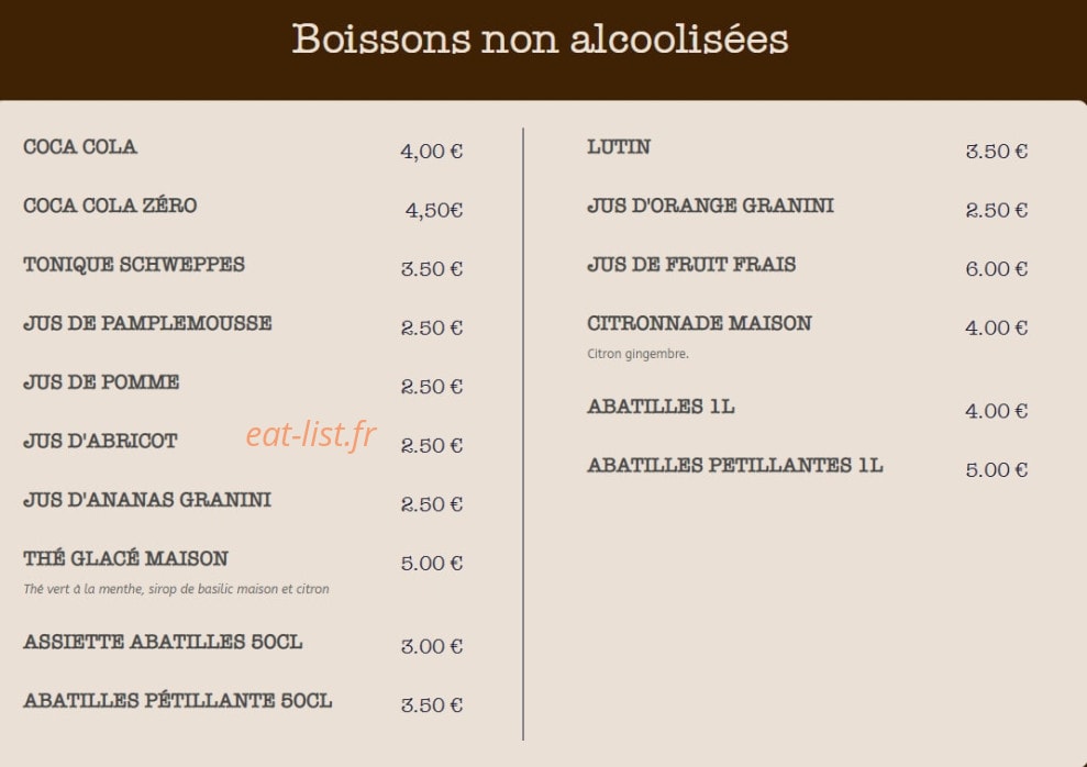La cuisine éphémère — carte page 3