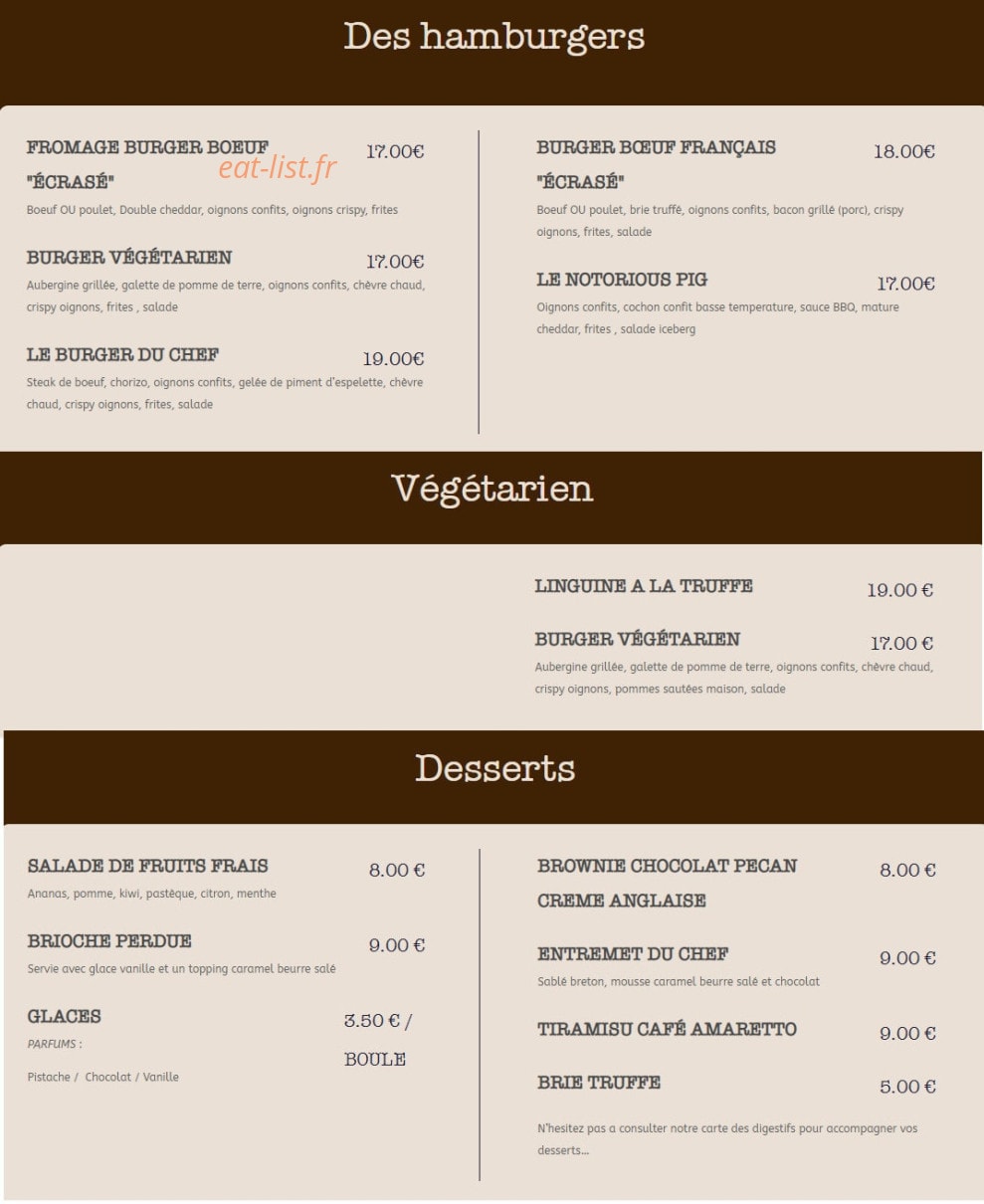 La cuisine éphémère — carte page 2