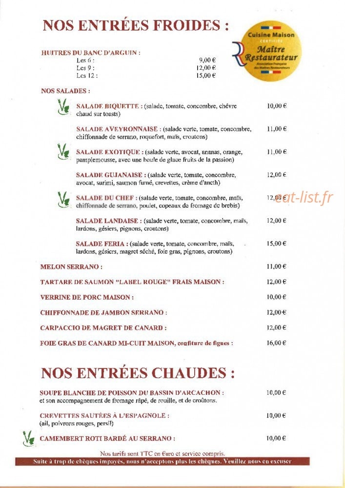 La Feria — carte page 2