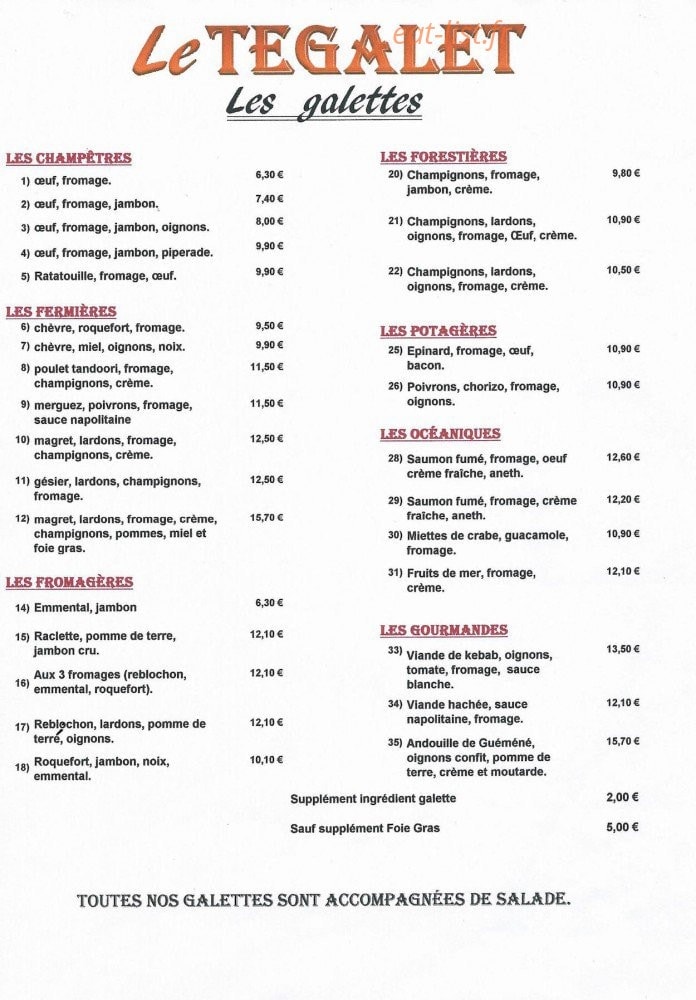 Le Tegalet — carte page 2
