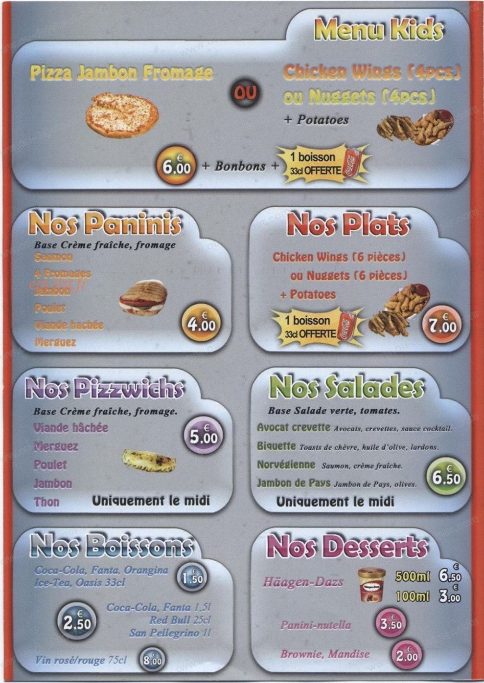 New's Pizza — carte page 3