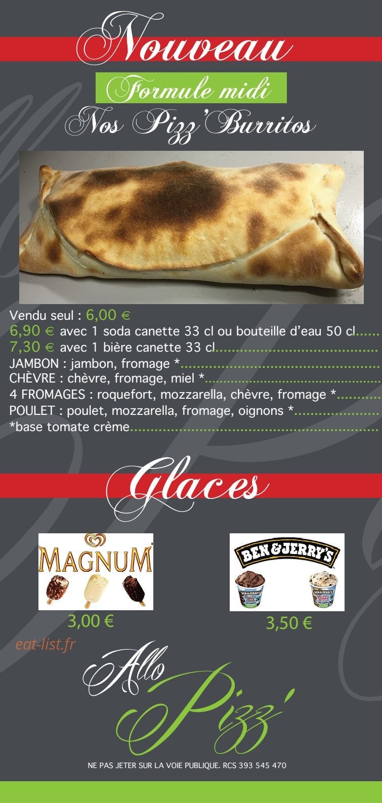 Allo Pizza — carte page 6