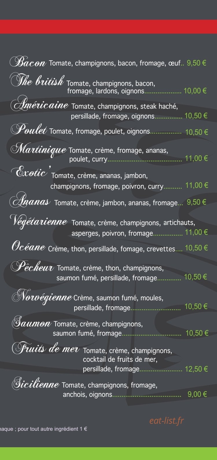 Allo Pizza — carte page 3
