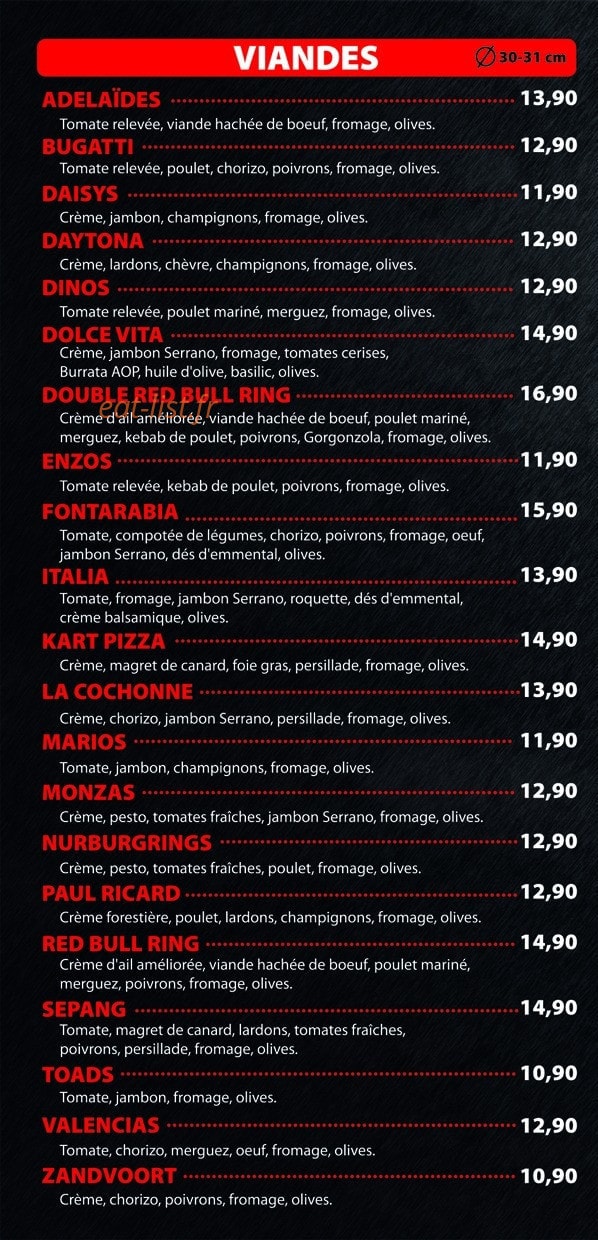 Kart Pizza — carte page 2