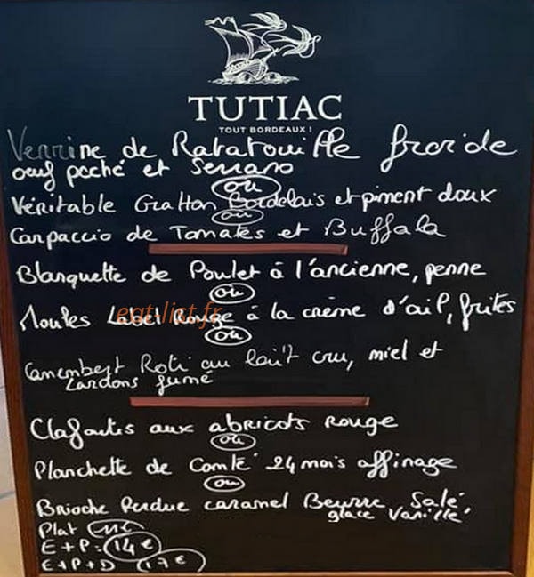 Restaurant Ratatouille — carte page 1