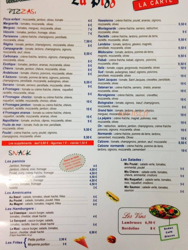 La pizz — carte page 2