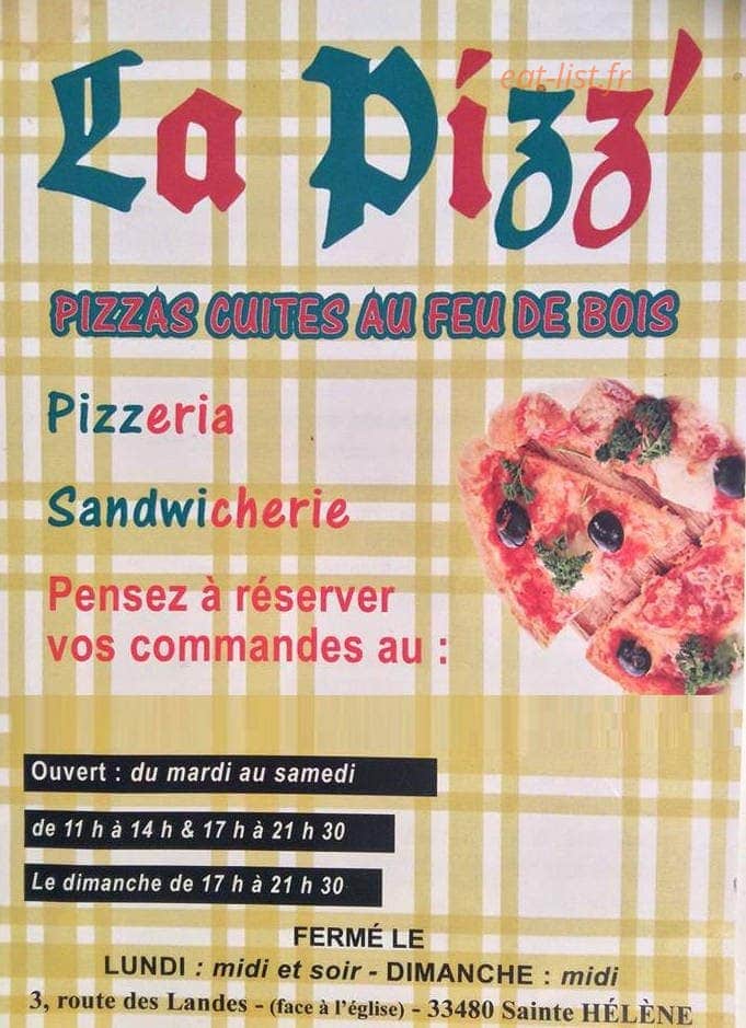 La pizz — carte page 1