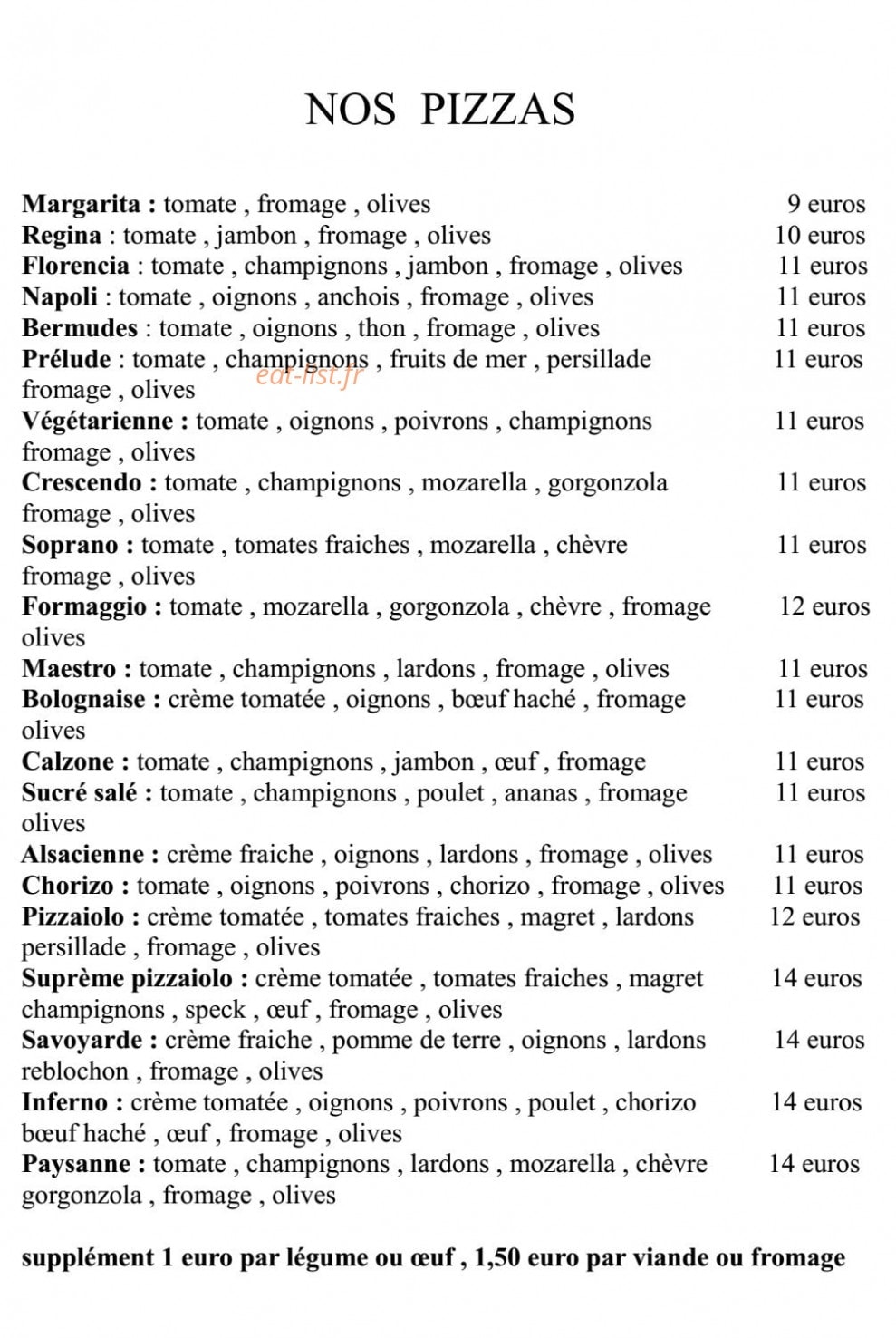 Au Doux Passage — carte page 1