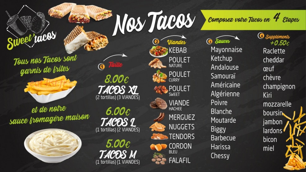 Sweet Tacos — carte page 4