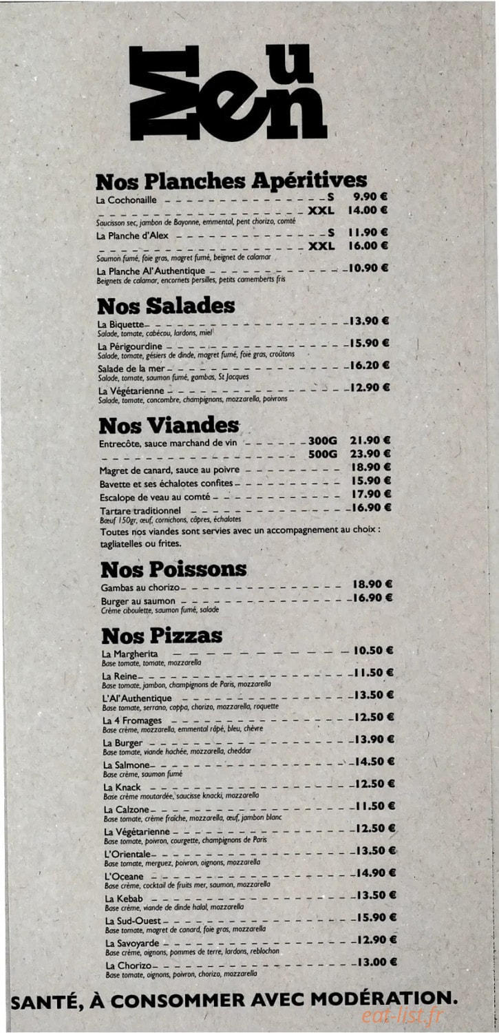 AL'Authentique — carte page 2