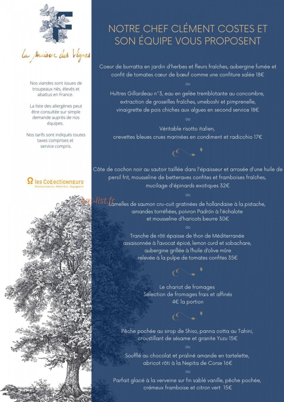 La Maison des Vignes — carte page 2