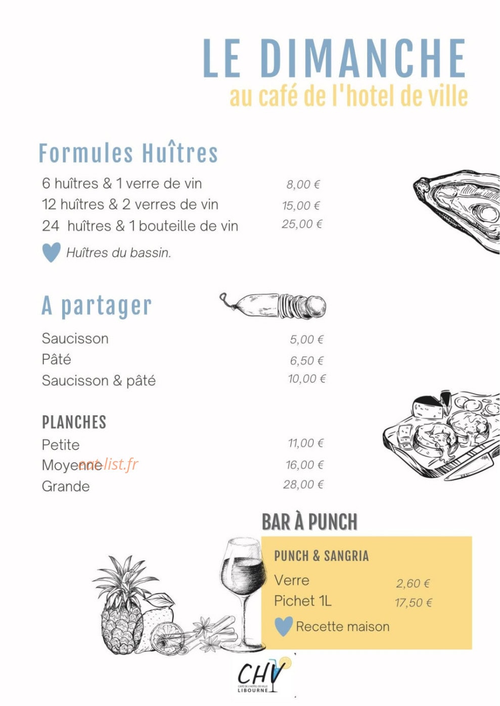 Café de l'Hotel de Ville — carte page 1