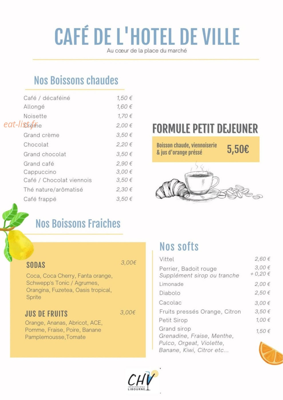 Café de l'Hotel de Ville — carte page 4