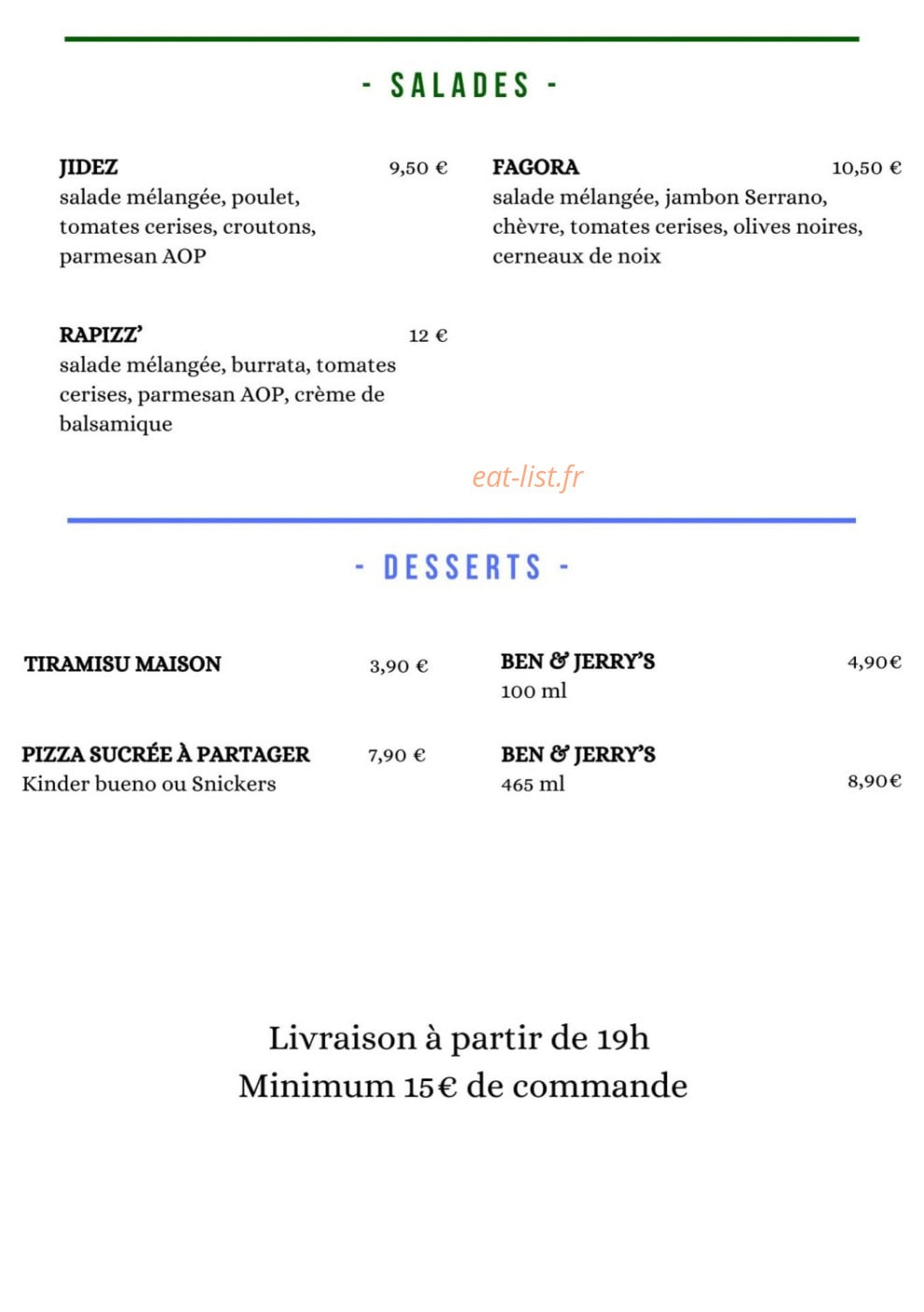 Eat Rapizz’ — carte page 4