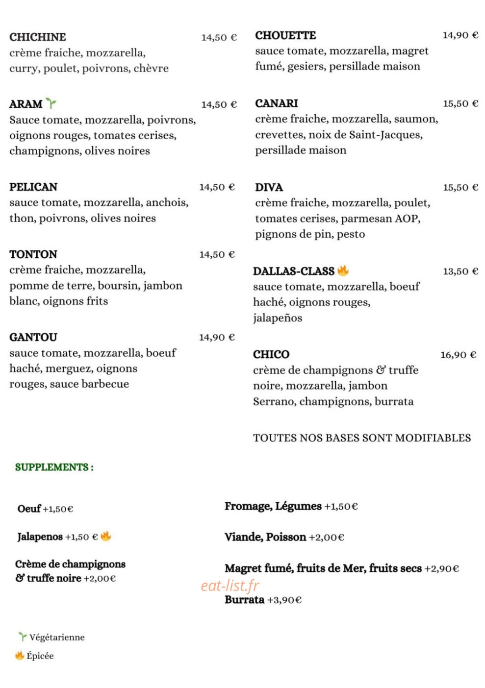 Eat Rapizz’ — carte page 3