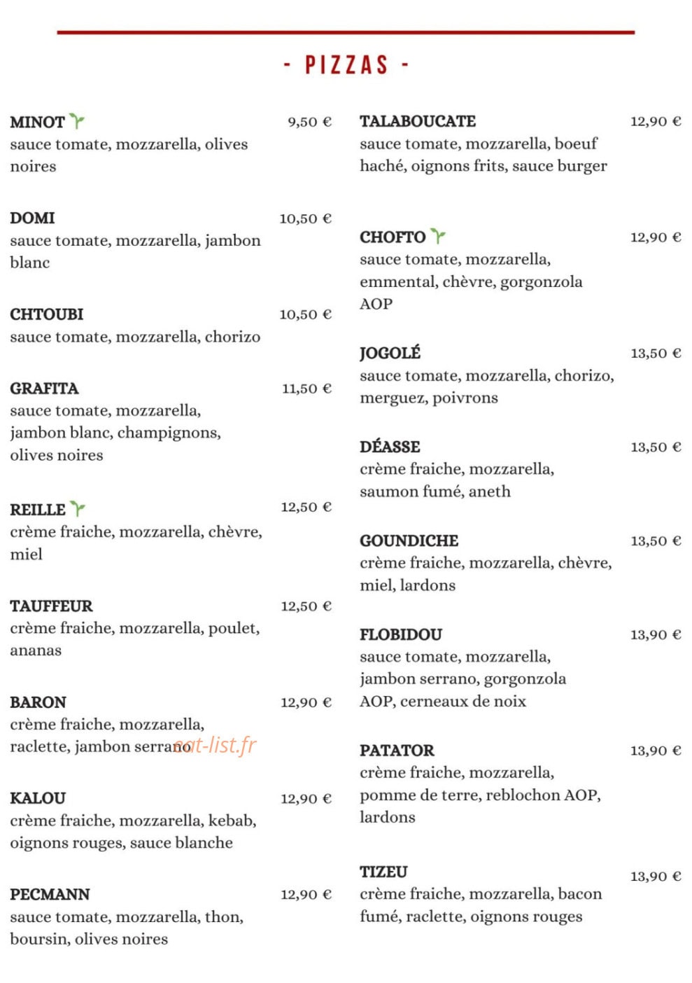 Eat Rapizz’ — carte page 2