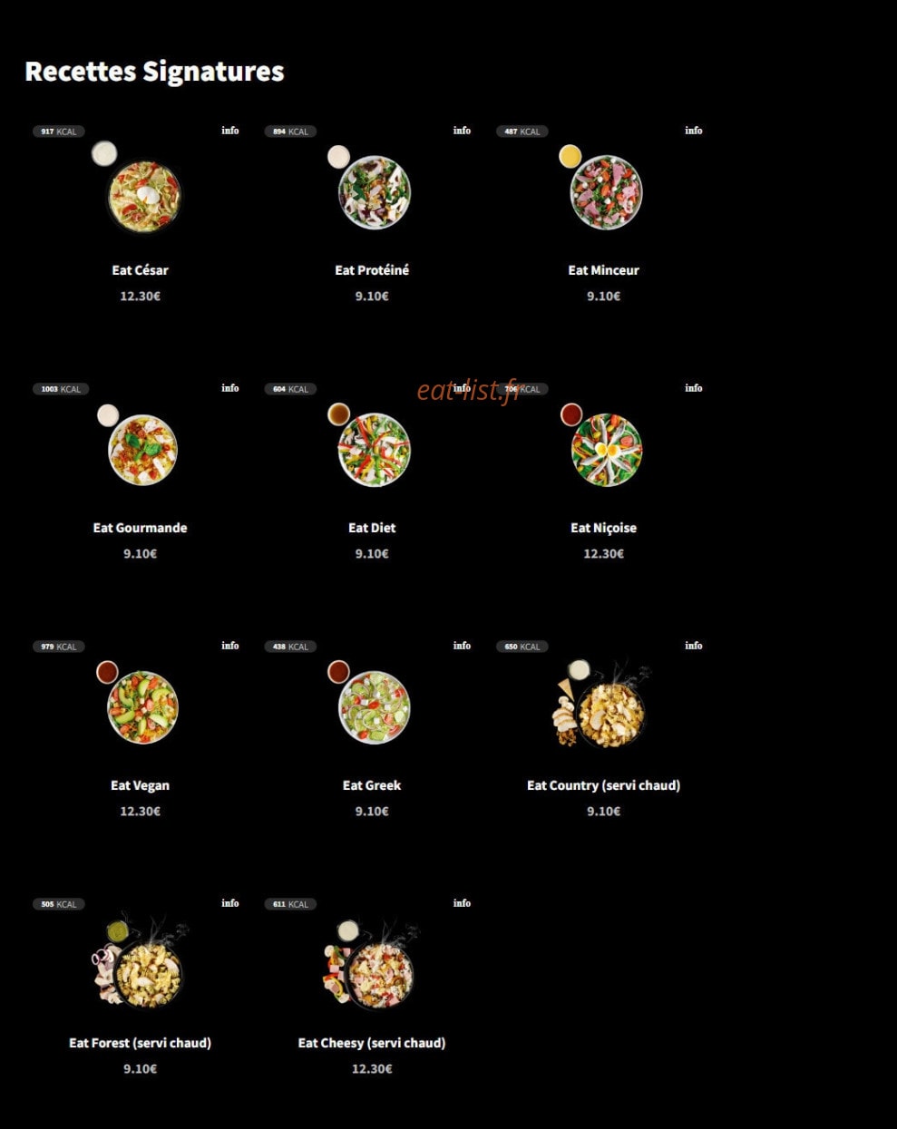 Eat Salad — carte page 12