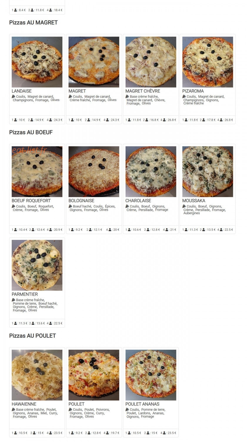 Ferry Pizza — carte page 2