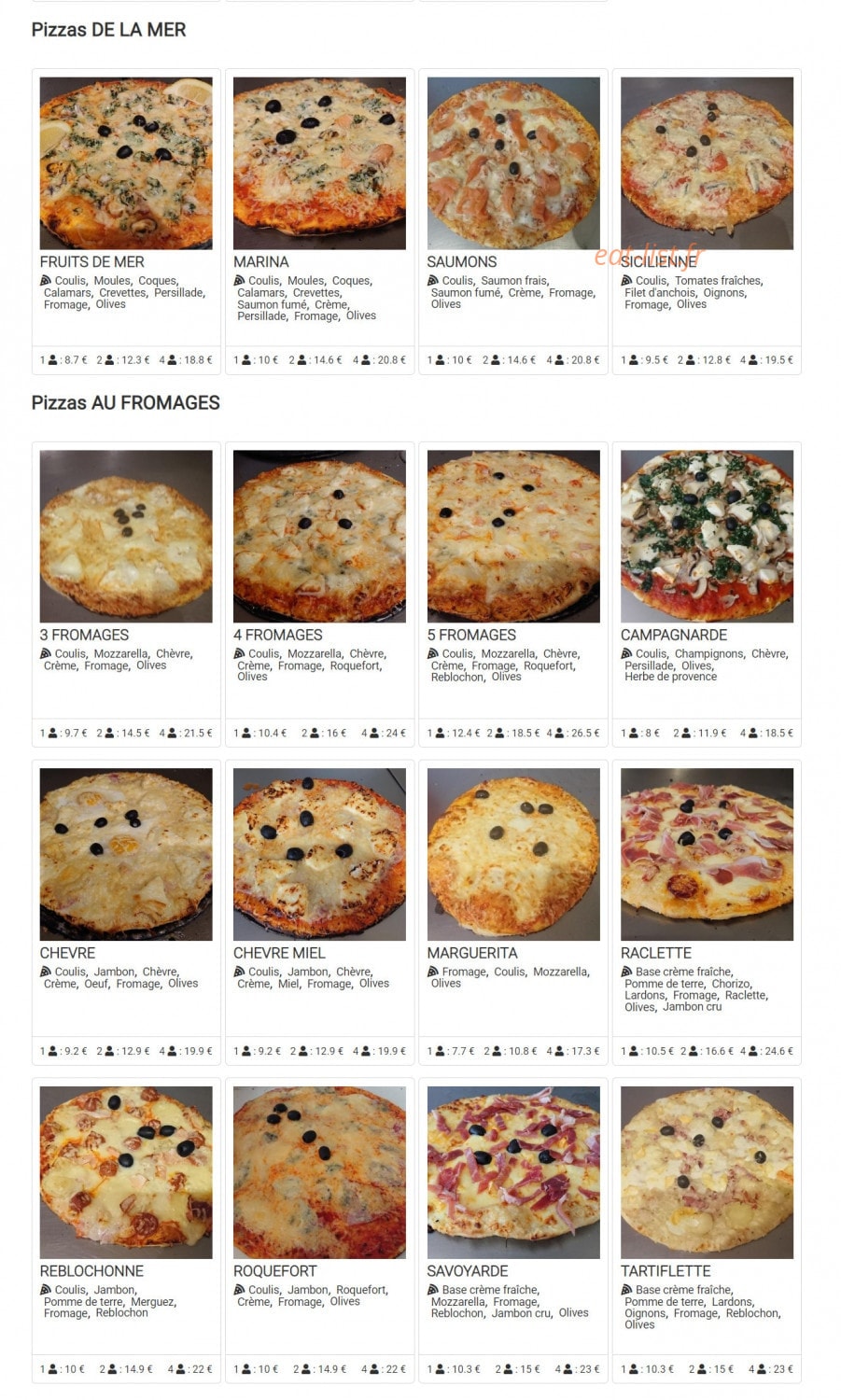 Ferry Pizza — carte page 3