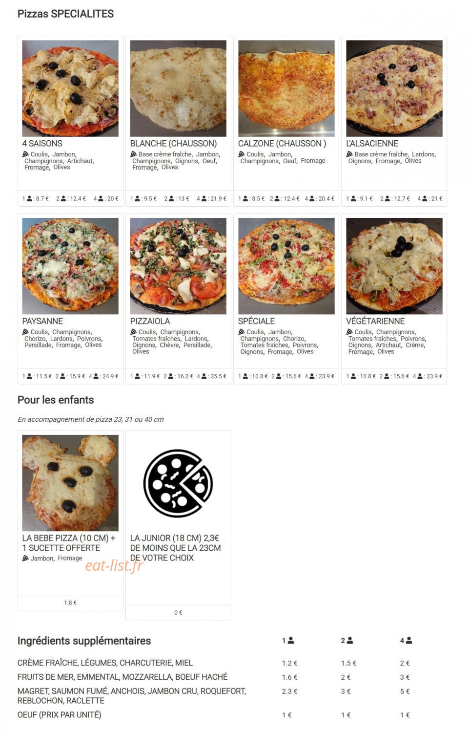 Ferry Pizza — carte page 4