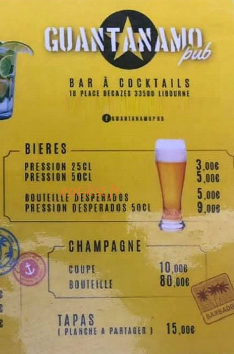 Guantanamo Pub — carte page 1