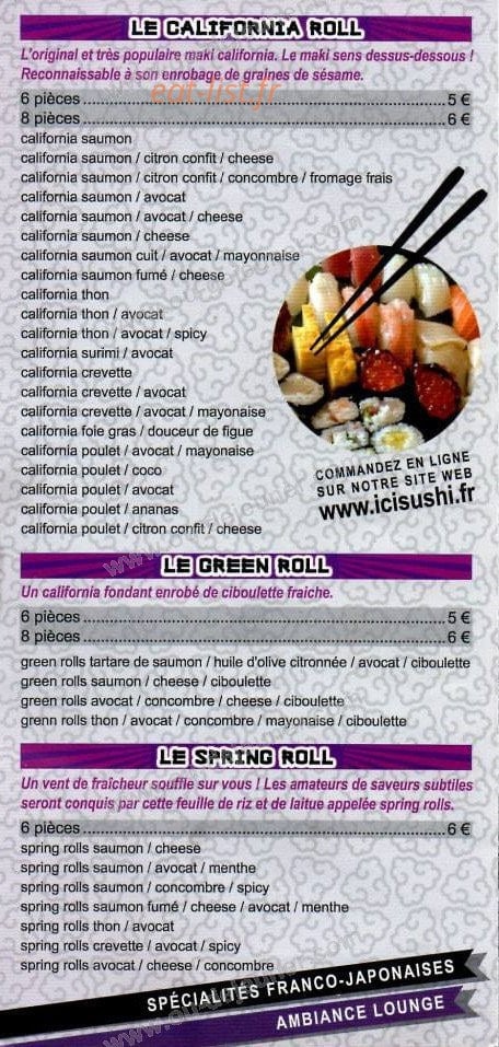 Ici sushi — carte page 2
