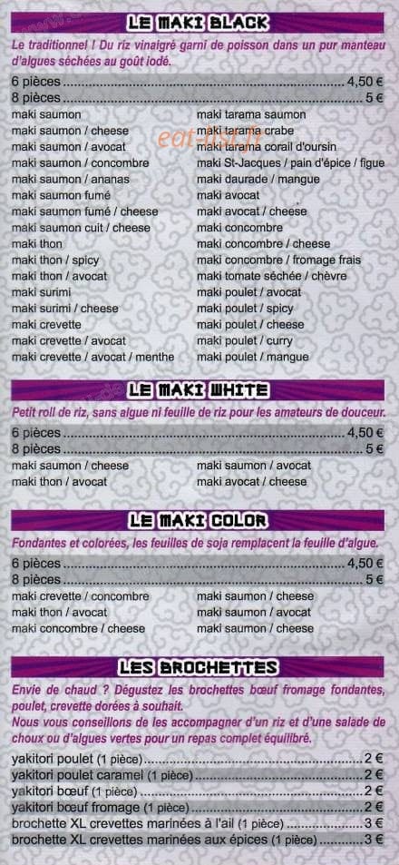 Ici sushi — carte page 3