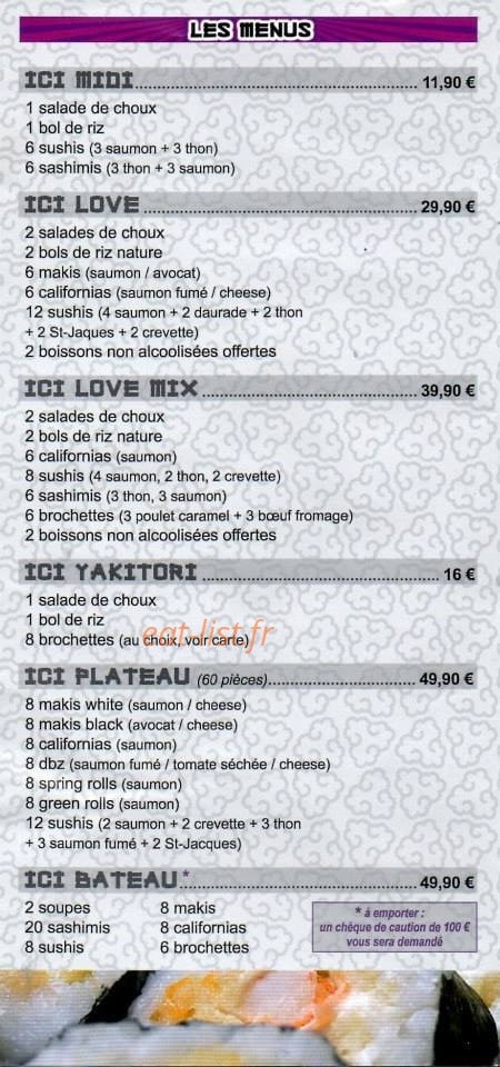 Ici sushi — carte page 5