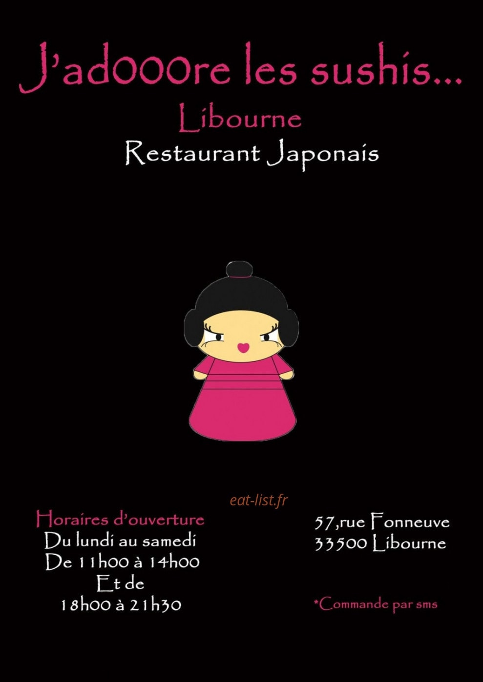 J'Adooore les Sushis — carte page 1